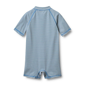 Купальник с коротким рукавом Wheat, голубые полоски